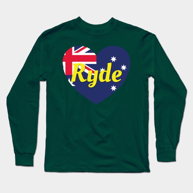 Ryde NSW Australia Australian Flag Heart Long Sleeve T-Shirt by DPattonPD